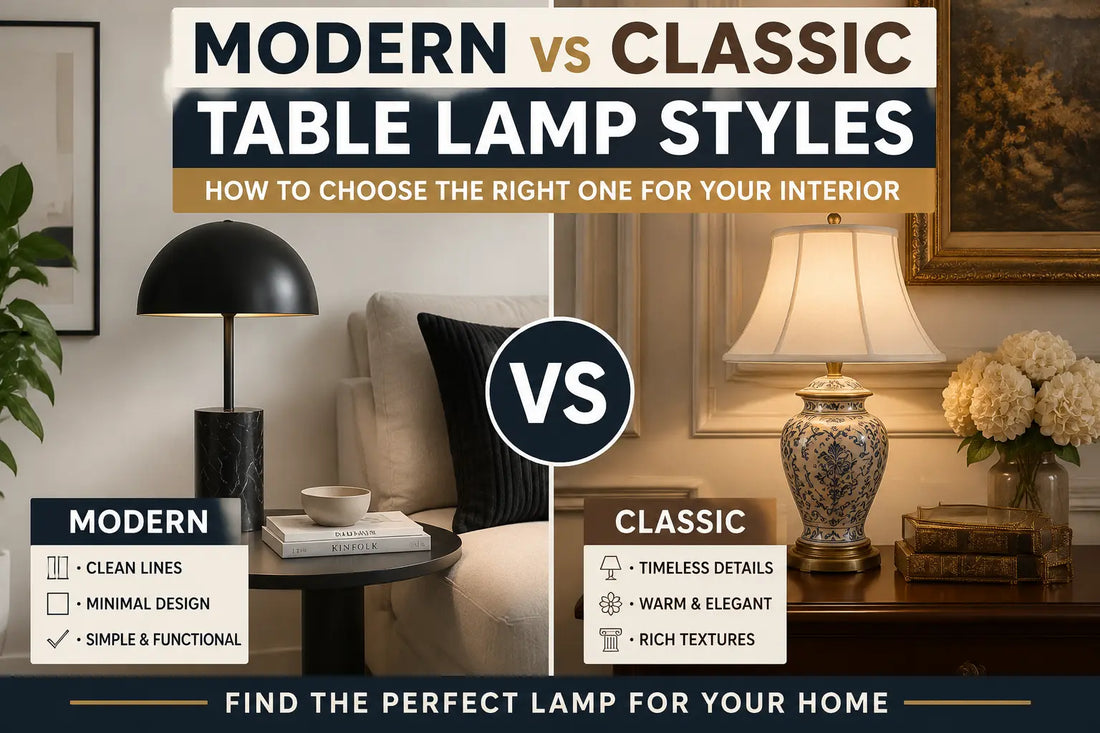 Modern vs Classic Table Lamp Styles: How to Choose the Right One for Your Interior