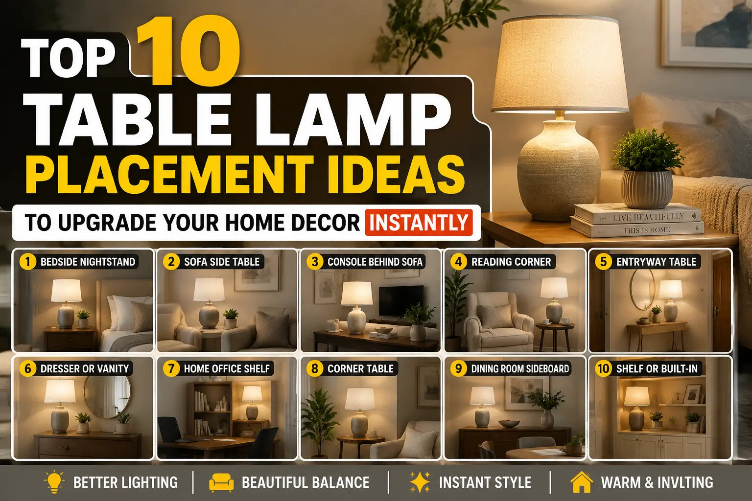Top 10 Table Lamp Placement Ideas to Upgrade Your Home Decor Instantly